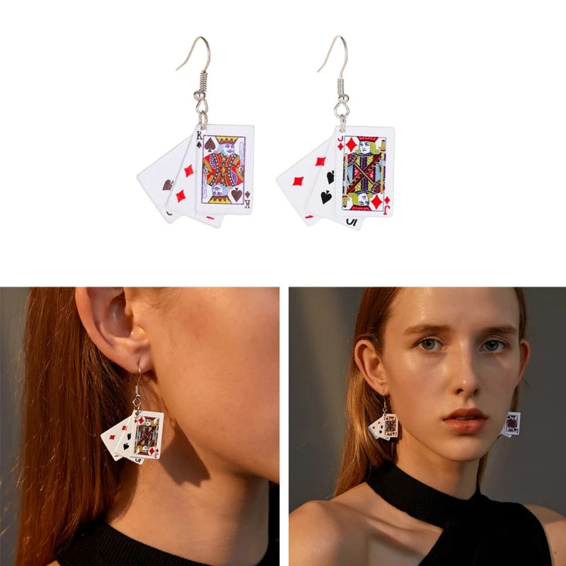 Funky Aces Playing Card Earrings