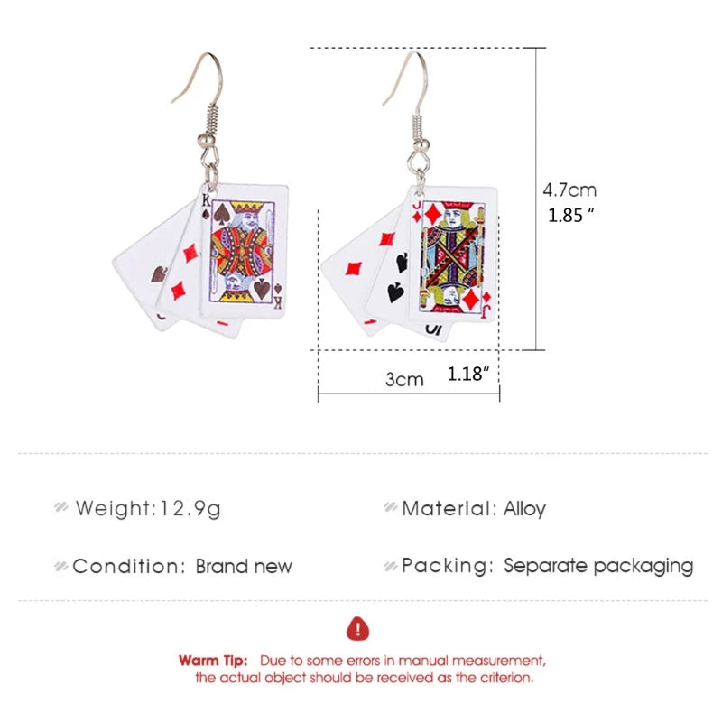 Funky Aces Playing Card Earrings